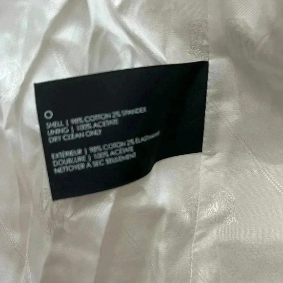 [10]Club Monaco White Cotton Black Collar Lined Single  Breasted Blazer - Picture 13 of 13